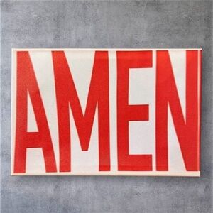 Red and White 'AMEN' Canvas Art, 8x12